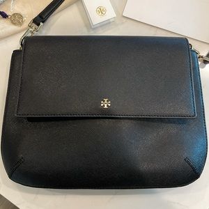 Tory Burch Black Robinson Saffiano Combo Messenger bag crossbody-Like new